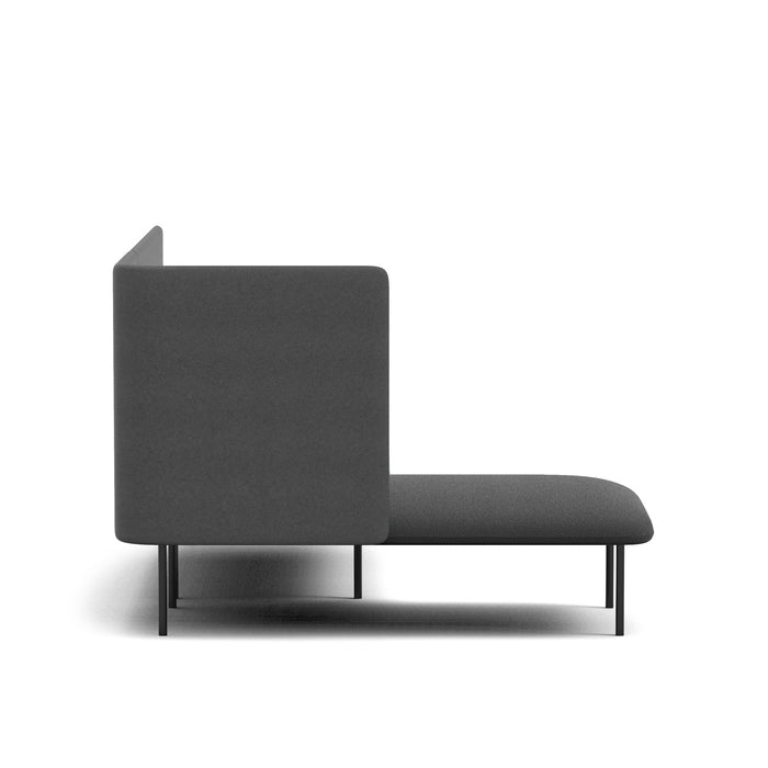 Modern minimalist gray sofa with high backrest on a white background. (Dark Gray-Dark Gray)