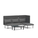 Modern charcoal gray corner sofa with matching center table on a white background. (Dark Gray-Dark Gray)