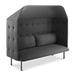Modern gray privacy booth sofa with tufted backrest on white background. (Dark Gray-Dark Gray)