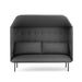 Modern charcoal gray tufted loveseat sofa on white background (Dark Gray-Dark Gray)