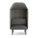 Modern gray high-back privacy armchair on a white background. (Dark Gray-Gray)
