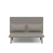 Modern two-seater gray sofa with black legs on a white background. (Gray-Gray)