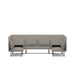 Modern gray sectional sofa with chaise and metal legs on white background. (Gray-Gray)