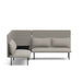 Modern light grey sectional sofa with elegant metal legs on white background. (Gray-Gray)