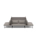 Modern grey fabric sofa with side shelves on a white background (Gray-Gray)