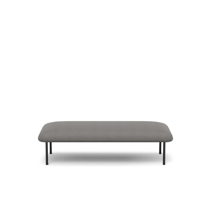 Modern grey fabric bench on white background (Gray)