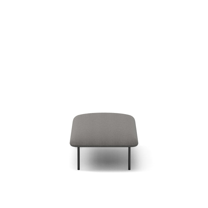 Minimalist gray ottoman with black legs on a white background (Gray)