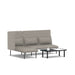 Modern gray sectional sofa with chaise and small round coffee tables on a white background (Gray-Gray)