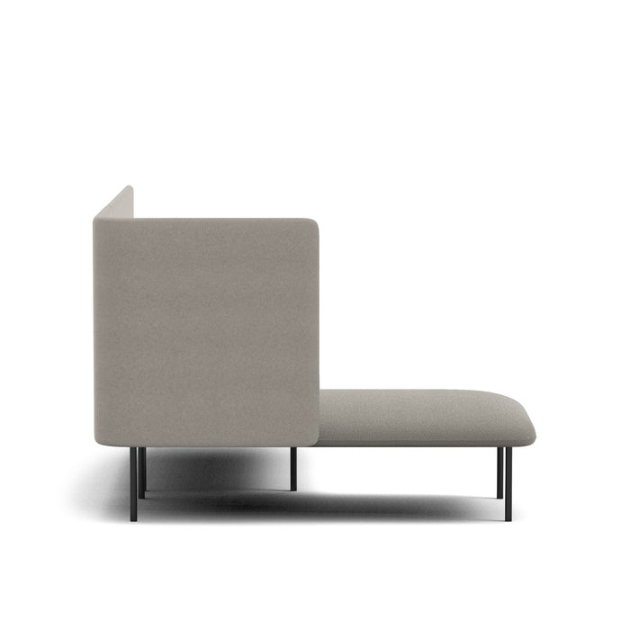 Modern minimalist gray chaise lounge against a white background. (Gray-Gray)