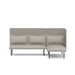 Modern grey three-seater sofa with chaise on white background (Gray-Gray)