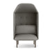 Modern gray high-back armchair isolated on a white background. (Gray-Gray)