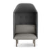 Modern gray high-back armchair with cushion on white background (Gray-Dark Gray)