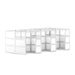 Modular office cubicles with white partitions on a white background. (White-Private-6)