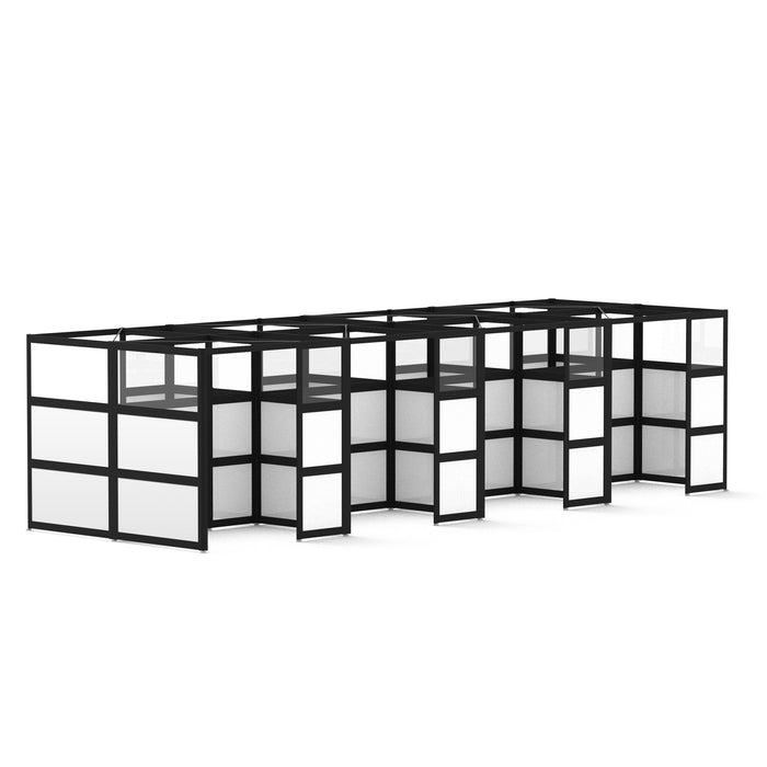 Modern black modular cube shelves isolated on a white background. (Black-Private-8)