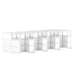 White modular office cubicles with desks on a light background. (White-Private-8)
