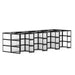 Black modular cube storage shelves on white background. (Black-Semi-Private-8)