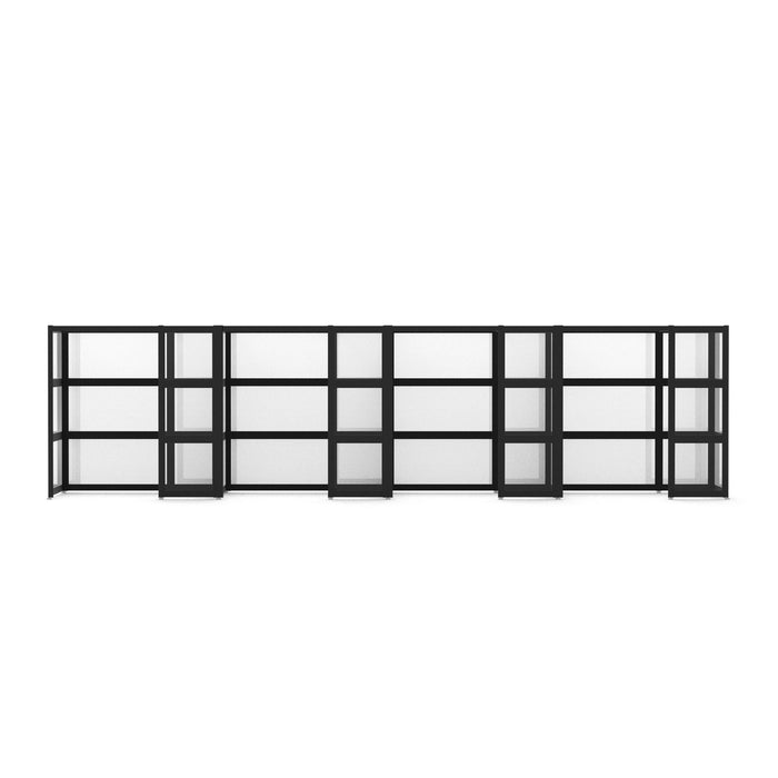 Modern black modular shelving unit isolated on white background (Black-Semi-Private-8)
