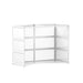 White modular cube storage shelves on a white background (White-Private-White Glass)