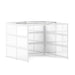 White corner display shelf modular wall unit isolated on white background. (White-Private-White Glass)