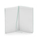 Open blank lined notebook with white cover on a white background. (Sage)