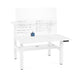 White modern desk with a whiteboard, markers, and an eraser with handwritten schedule. (45&quot;)(55&quot;)