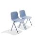 Two blue modern chairs on a white background. (Sky)