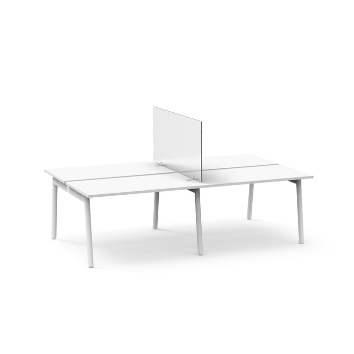 Modern white office desk with partition on a white background. (45&quot;)