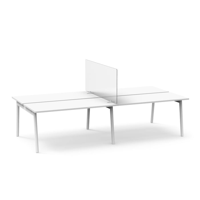 Modern white office desk with partition on a white background. (55&quot;)