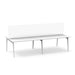 Modern white office bench desk with privacy panels on a white background. (55&quot;)