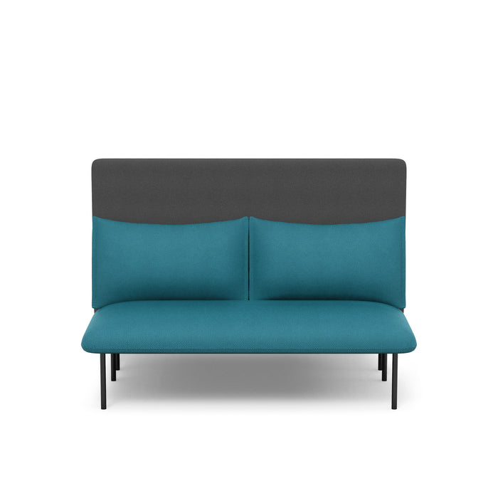 Modern turquoise sofa with dark gray backrest on white background. (Teal-Dark Gray)