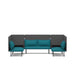 Modern charcoal and teal modular office sofa on a white background. (Teal-Dark Gray)