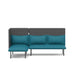 Modern teal and gray sectional sofa on a white background (Teal-Dark Gray)