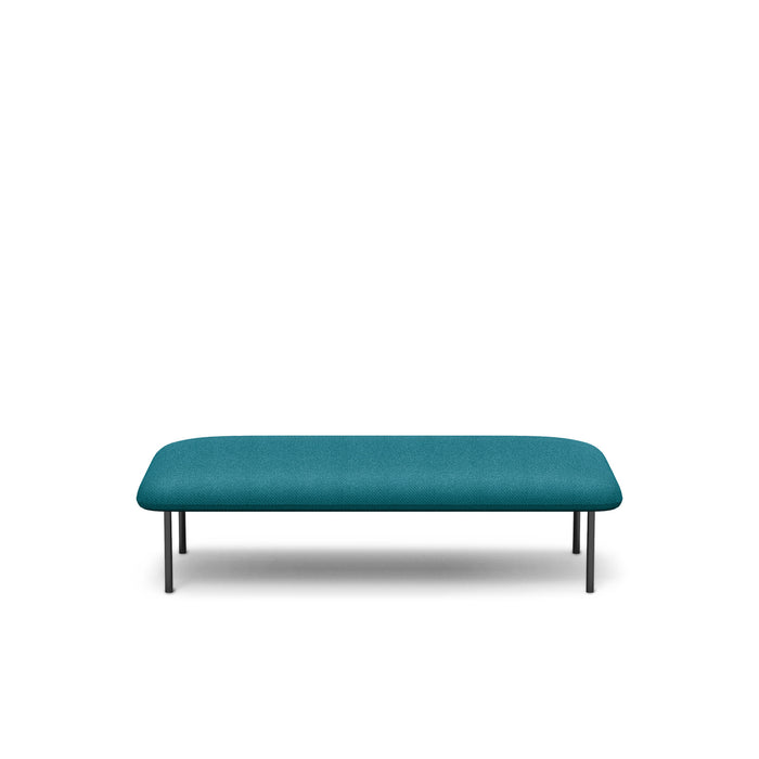 Blue modern bench on white background (Teal)