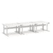 Modular white office desks with metal frames on a white background. (White-180&quot;)