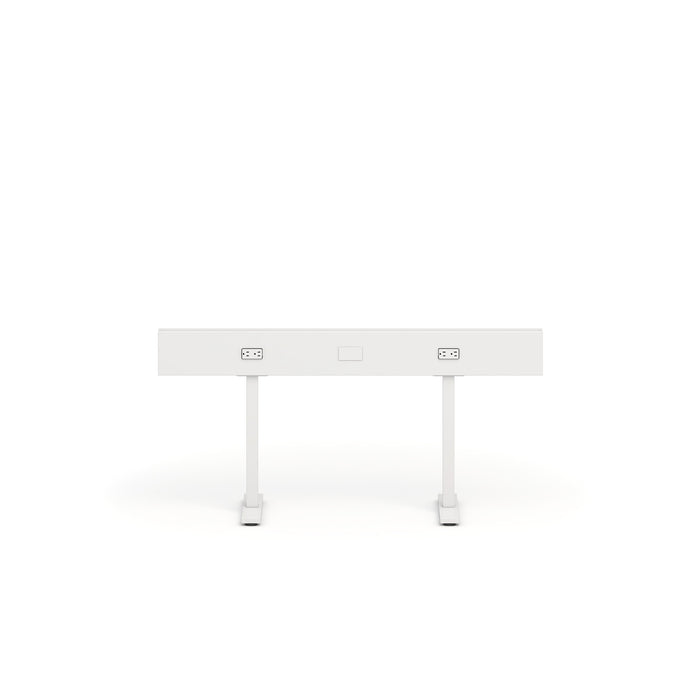 Modern adjustable white standing desk isolated on white background. (White-50&quot;)