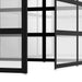 Black modern bookshelves isolated on white background (Black-Open-Clear Glass)