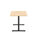 Modern wooden top table with black metal base on white background. (Natural Oak-48&quot;)