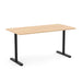 Modern wooden desk with black metal legs on a white background. (Natural Oak-60&quot;)