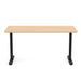 Modern wooden top desk with black metal legs on a white background. (Natural Oak-60&quot;)