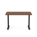 Modern brown wooden desk with black metal legs on a white background. (Walnut-48&quot;)
