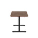 Wooden-top table with black metal base on a white background. (Walnut-48&quot;)