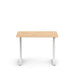 Minimalist wooden tabletop with white metal legs on a white background. (Natural Oak-48&quot;)