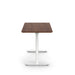 Modern height-adjustable desk with wooden top and white base on a clean background. (Walnut-48&quot;)
