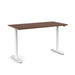 Adjustable standing desk with brown top and white frame on a white background. (Walnut-60&quot;)