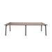 Modern minimalist wooden extendable dining table on a white background. (Walnut-47&quot;)