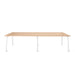 Modern light-wood desk with white legs on a white background. (Natural Oak-57&quot;)