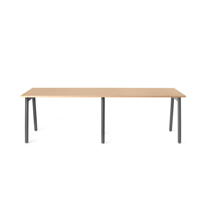 Modern wooden desk with black legs on a white background (Natural Oak-47&quot;)