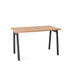 Wooden table with black legs on a white background. (Natural Oak-47&quot;)