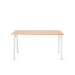 Modern minimalist wooden table with white legs on a white background. (Natural Oak-57&quot;)