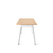 Modern wooden table with white legs on a white background. (Natural Oak-57&quot;)